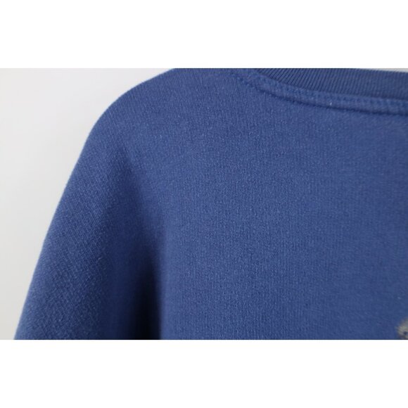 Vintage 90s Streetwear Womens 2XL Faded Nature Cat Kitten Bird Sweatshirt Blue - Picture 13 of 16